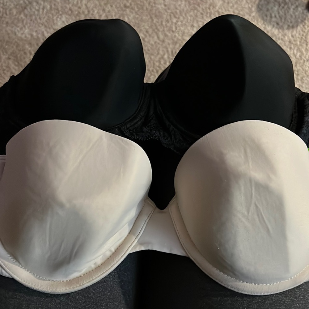 Lot of two strapless bras.